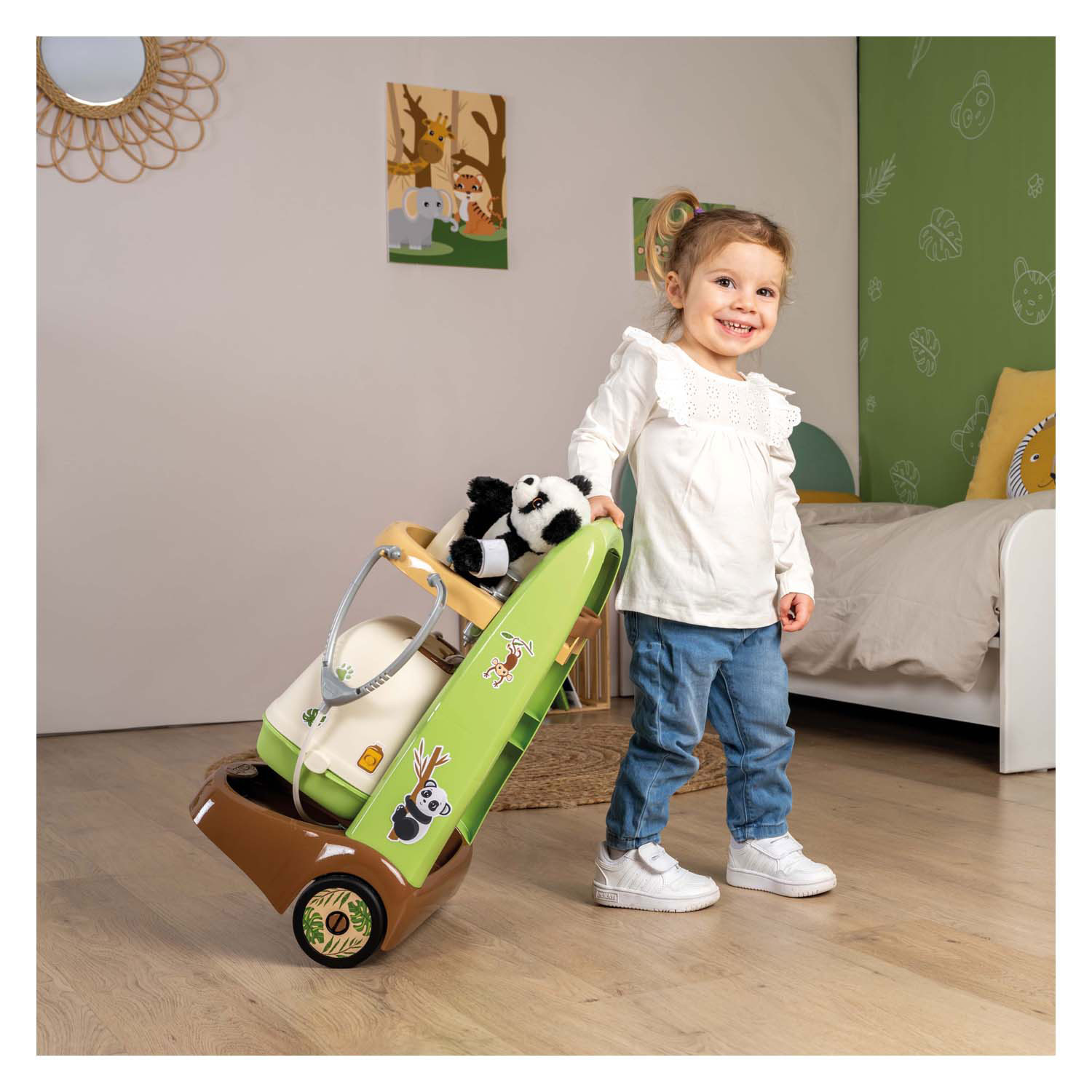 Smoby Dierenverzorger Trolley met Panda, 10dlg.