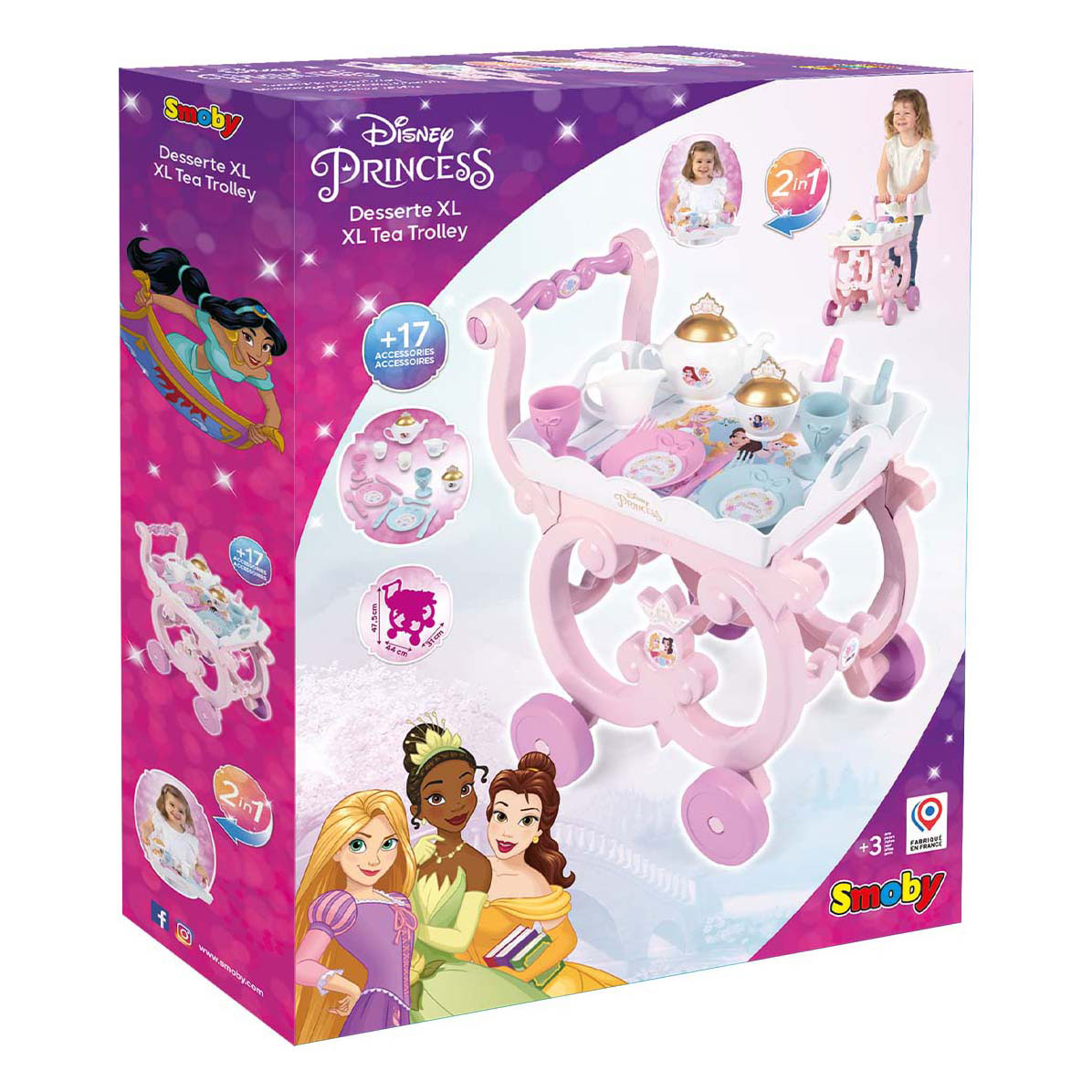 Smoby Disney Prinses Theeset met Trolley, 17dlg.