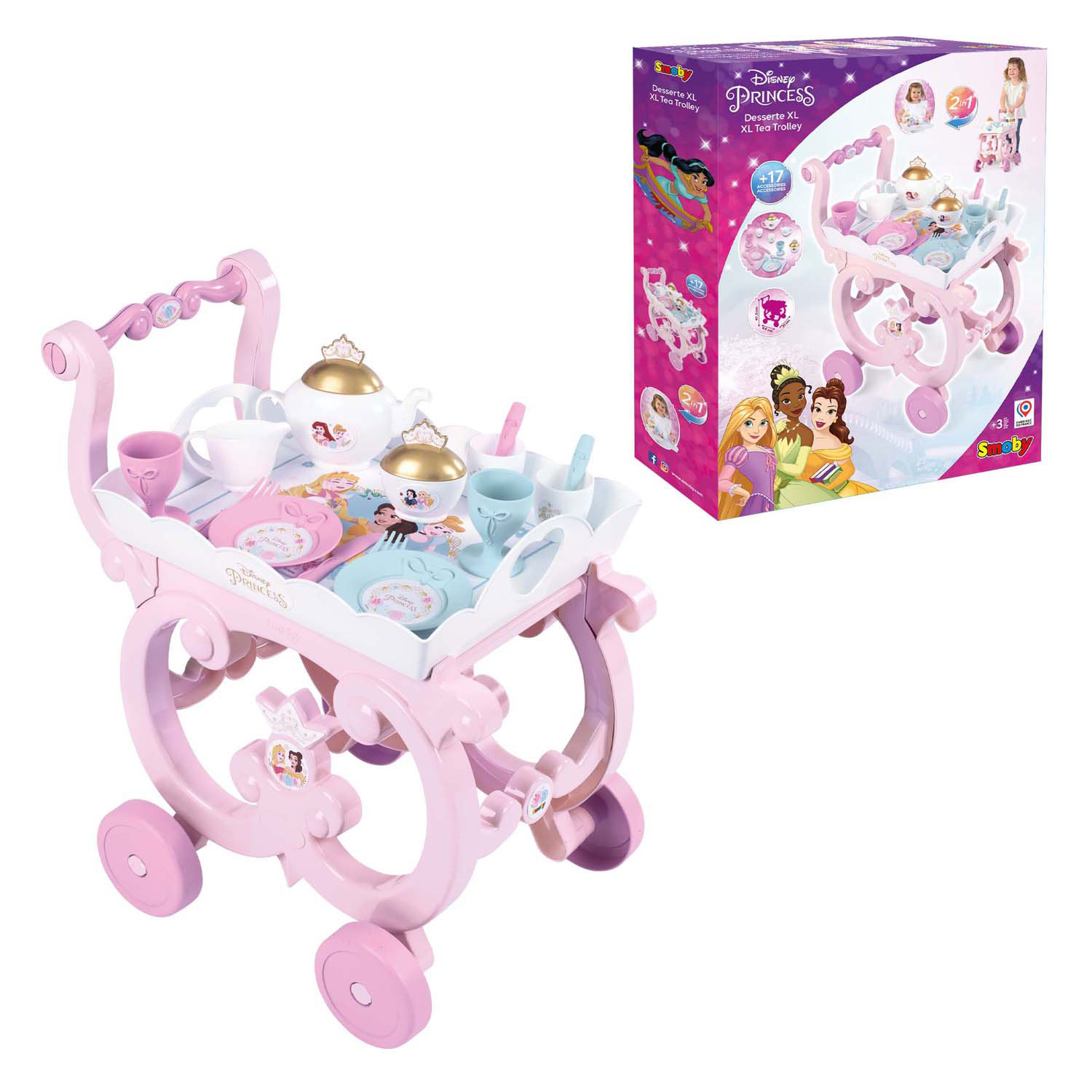 Smoby Disney Prinses Theeset met Trolley, 17dlg.