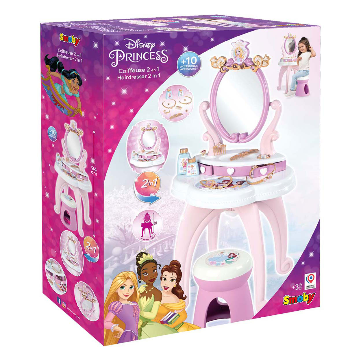 Smoby Disney Prinses Kaptafel met Kruk, 10dlg.