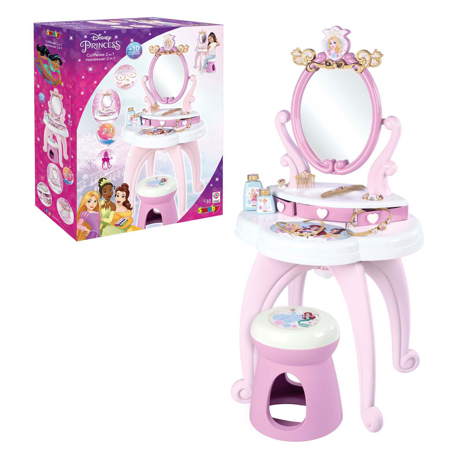 Smoby Disney Prinses Kaptafel met Kruk, 10dlg.