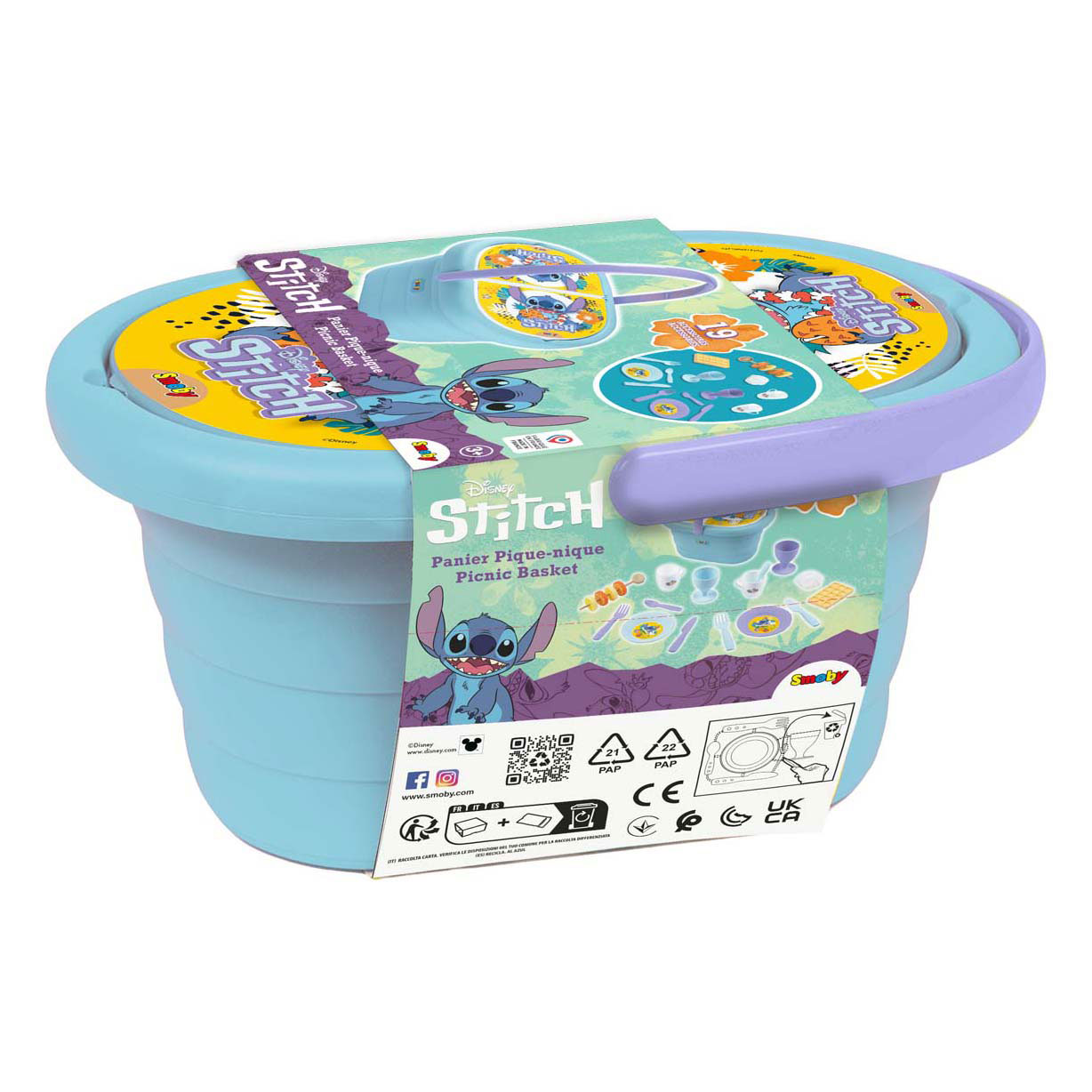 Smoby Stitch Picknickmand met Accessoires, 19dlg.