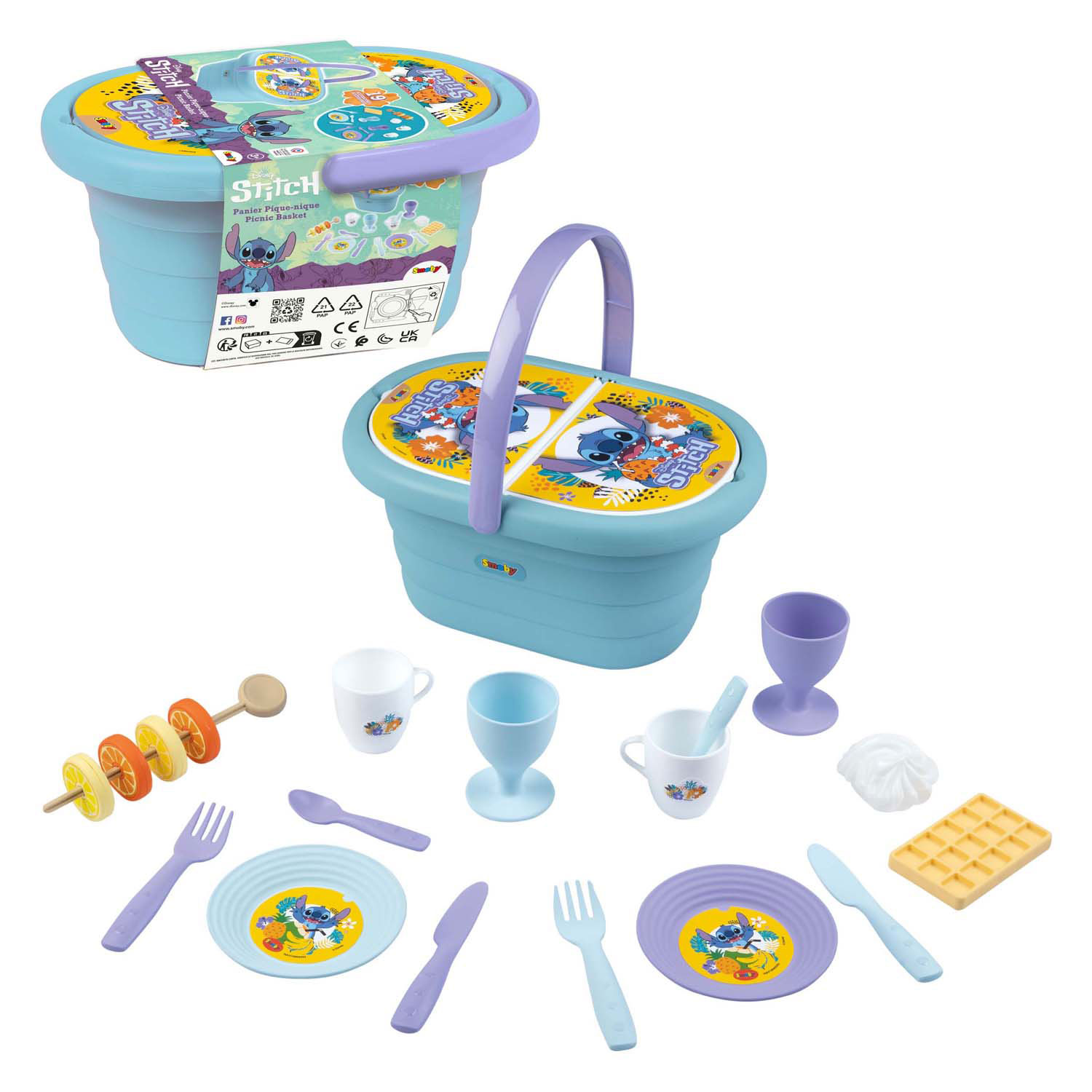 Smoby Stitch Picknickmand met Accessoires, 19dlg.