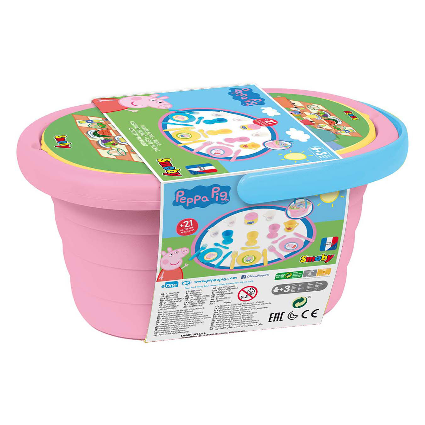 Smoby Peppa Pig Picknickmand met Accessoires, 21dlg.