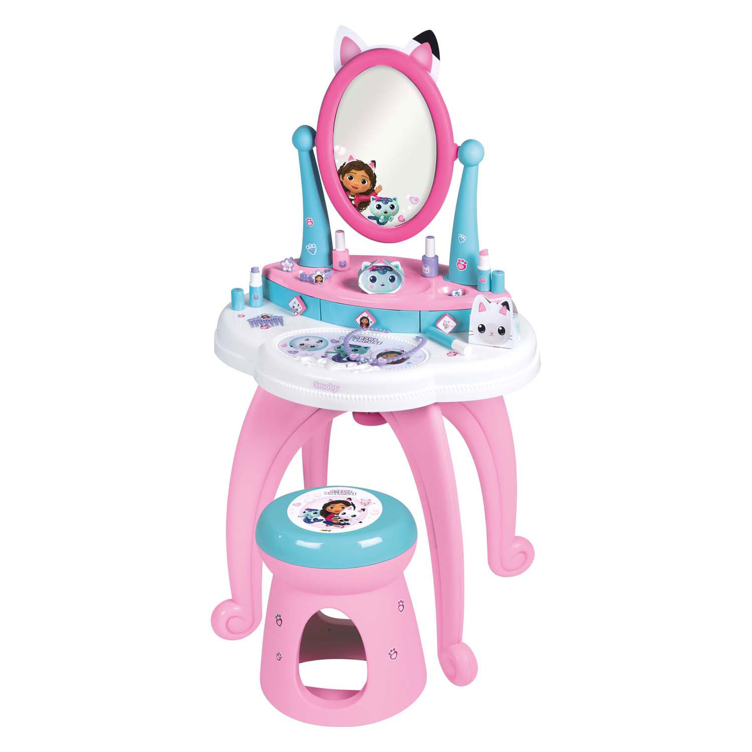 Smoby Gabby's Dollhouse 2in1 Schminktisch mit Hocker, 12-tlg.