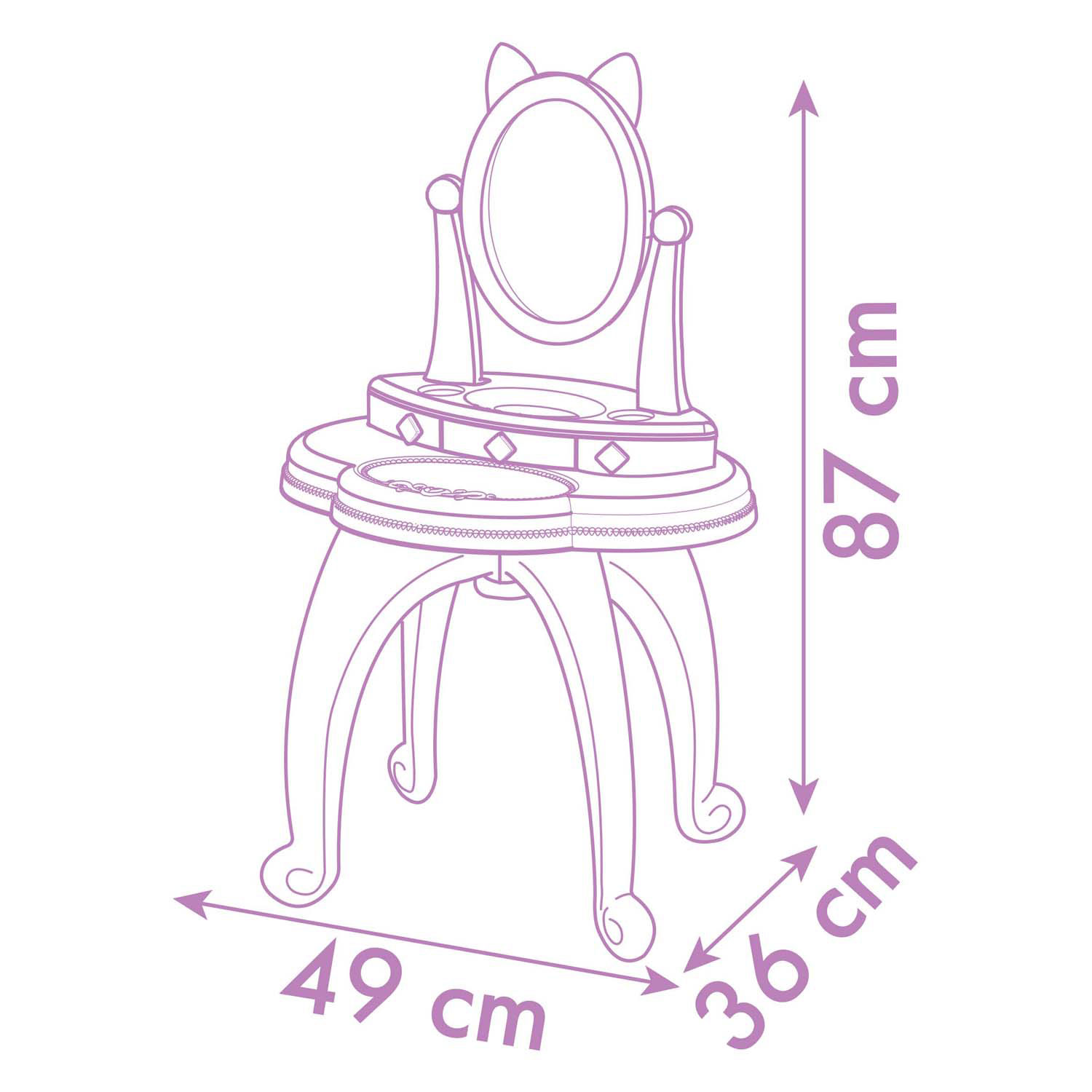 Smoby Gabby's Dollhouse 2in1 Schminktisch mit Hocker, 12-tlg.