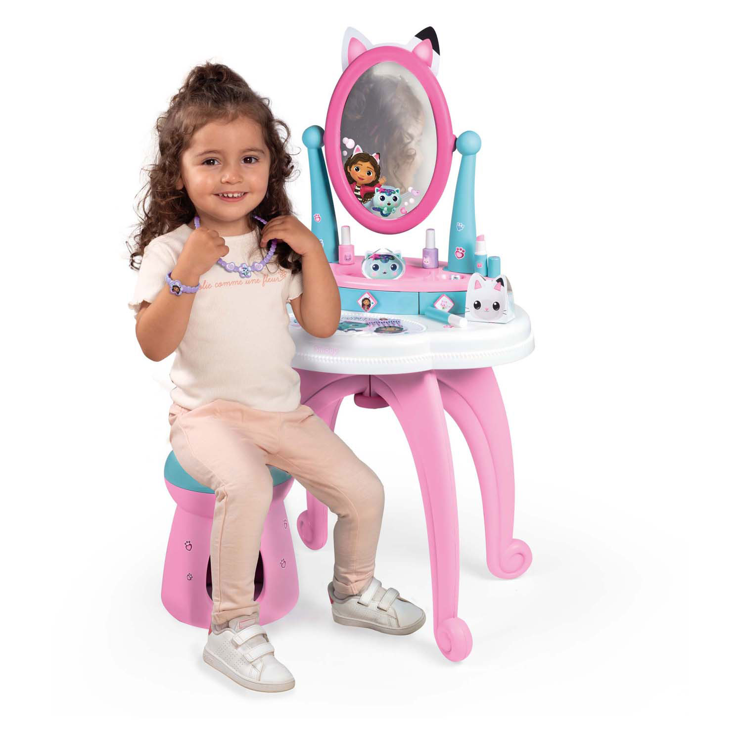 Smoby Gabby's Dollhouse 2in1 Schminktisch mit Hocker, 12-tlg.