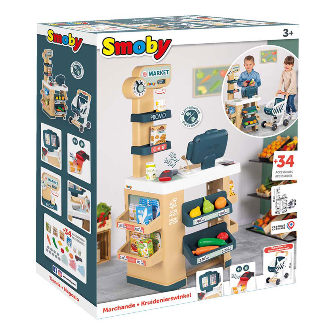 Smoby Supermarché Petit avec Accessoires, 34 pcs.