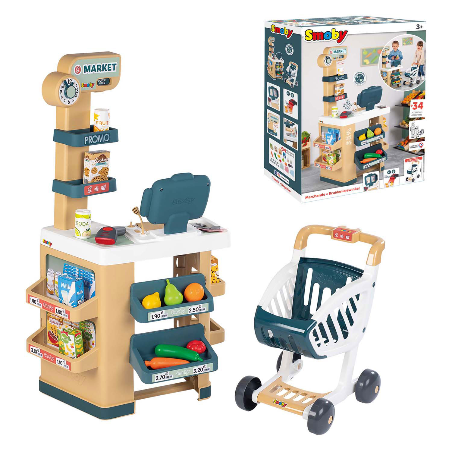 Smoby Supermarché Petit avec Accessoires, 34 pcs.