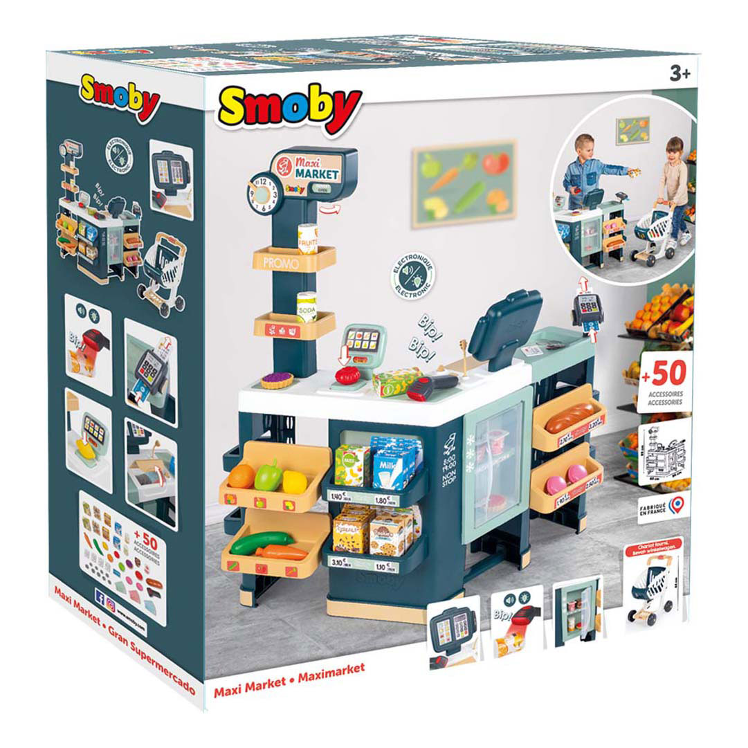 Smoby Supermarché Grand Avec Accessoires, 50 pcs.