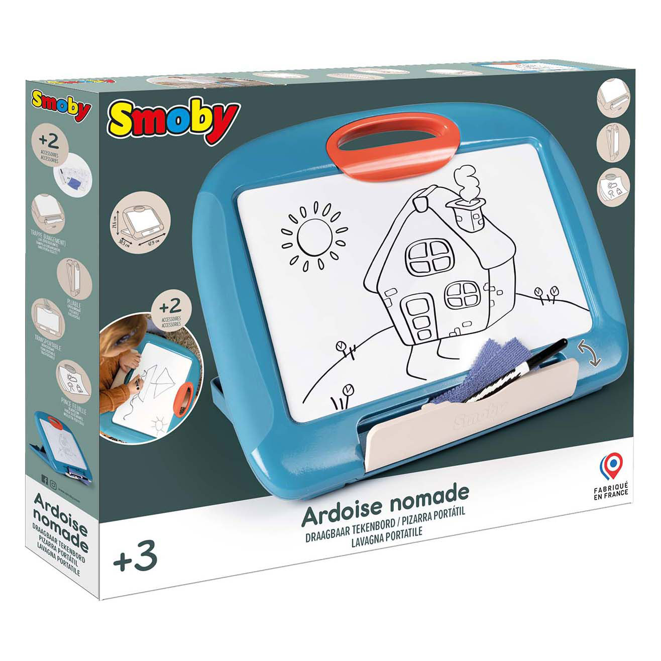 Smoby Reis Tekenbord met Stift en 4 Kleurplaat