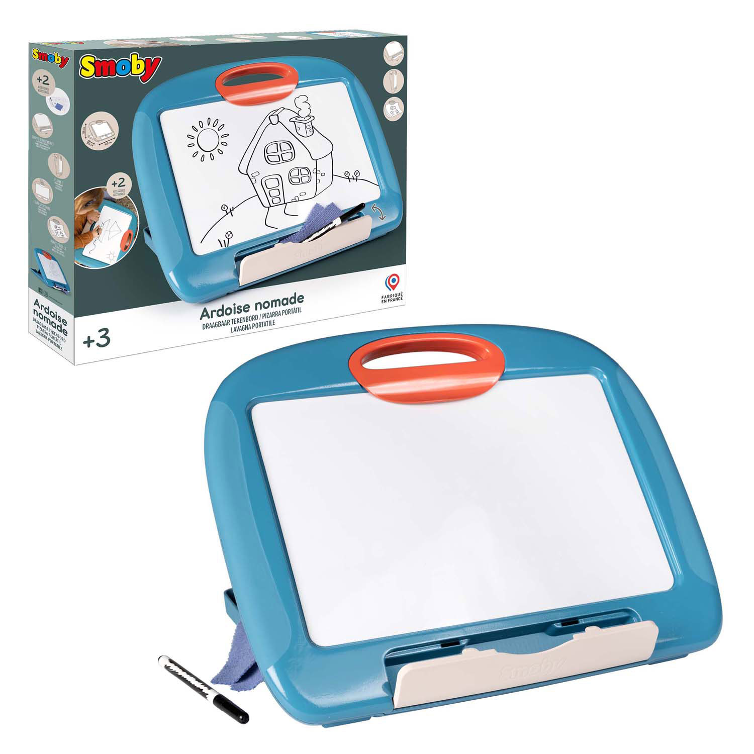 Smoby Reis Tekenbord met Stift en 4 Kleurplaat