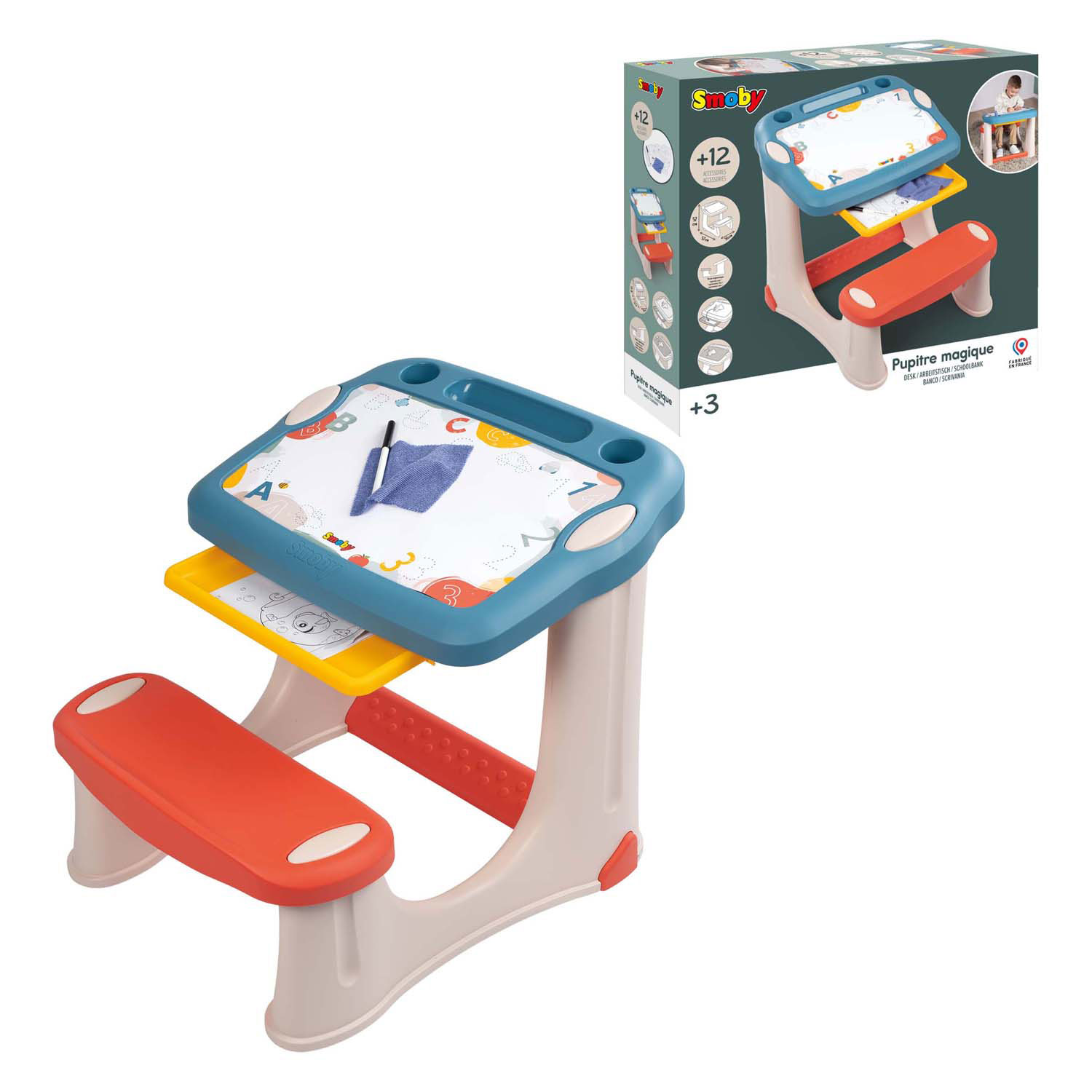 Smoby Tekenbureau met 3 Accessoires