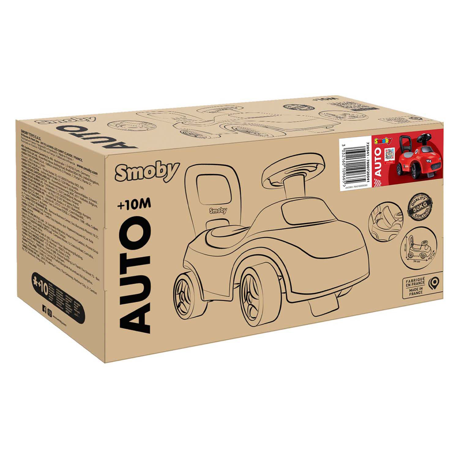 Smoby  Loopauto Rood