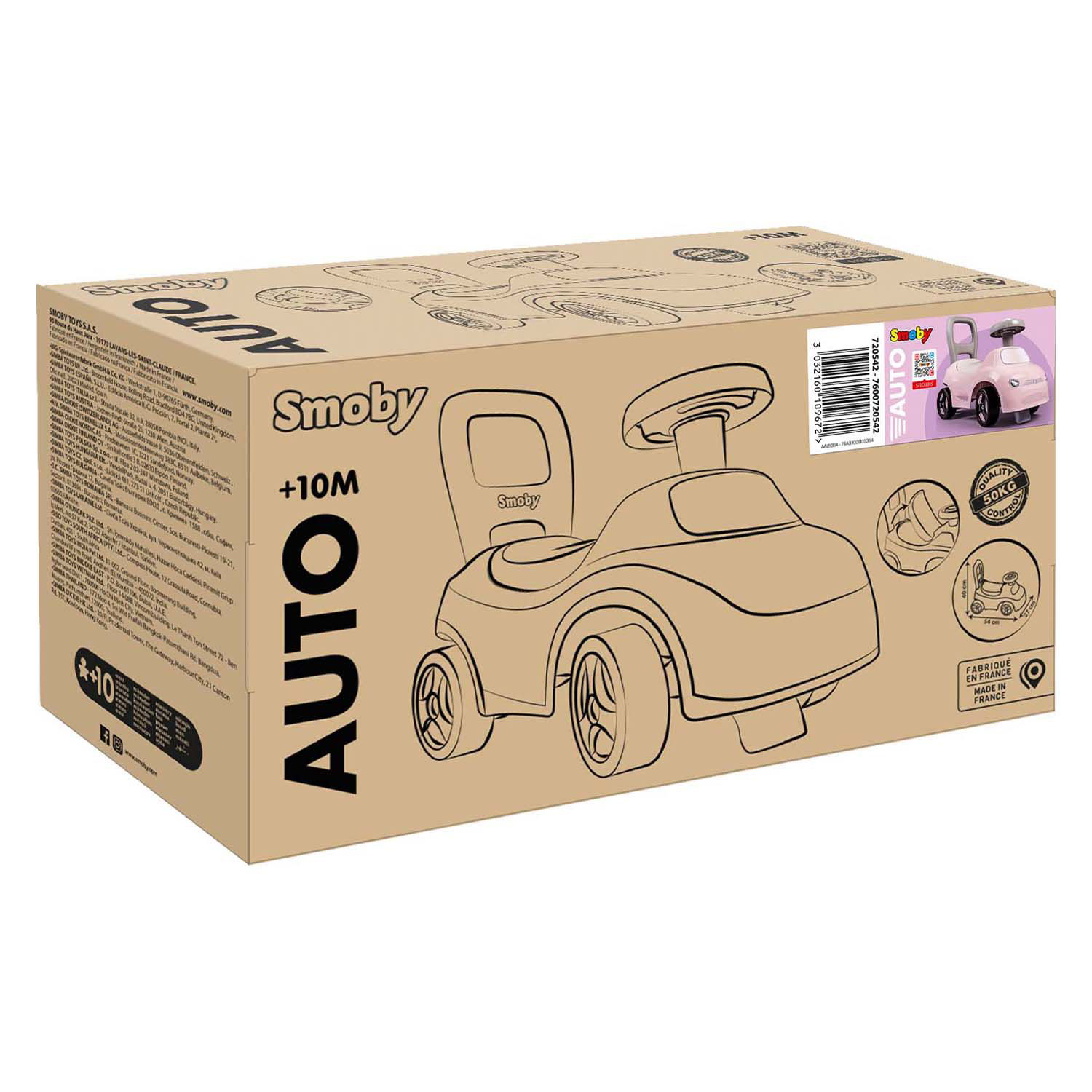 Smoby Loopauto Roze