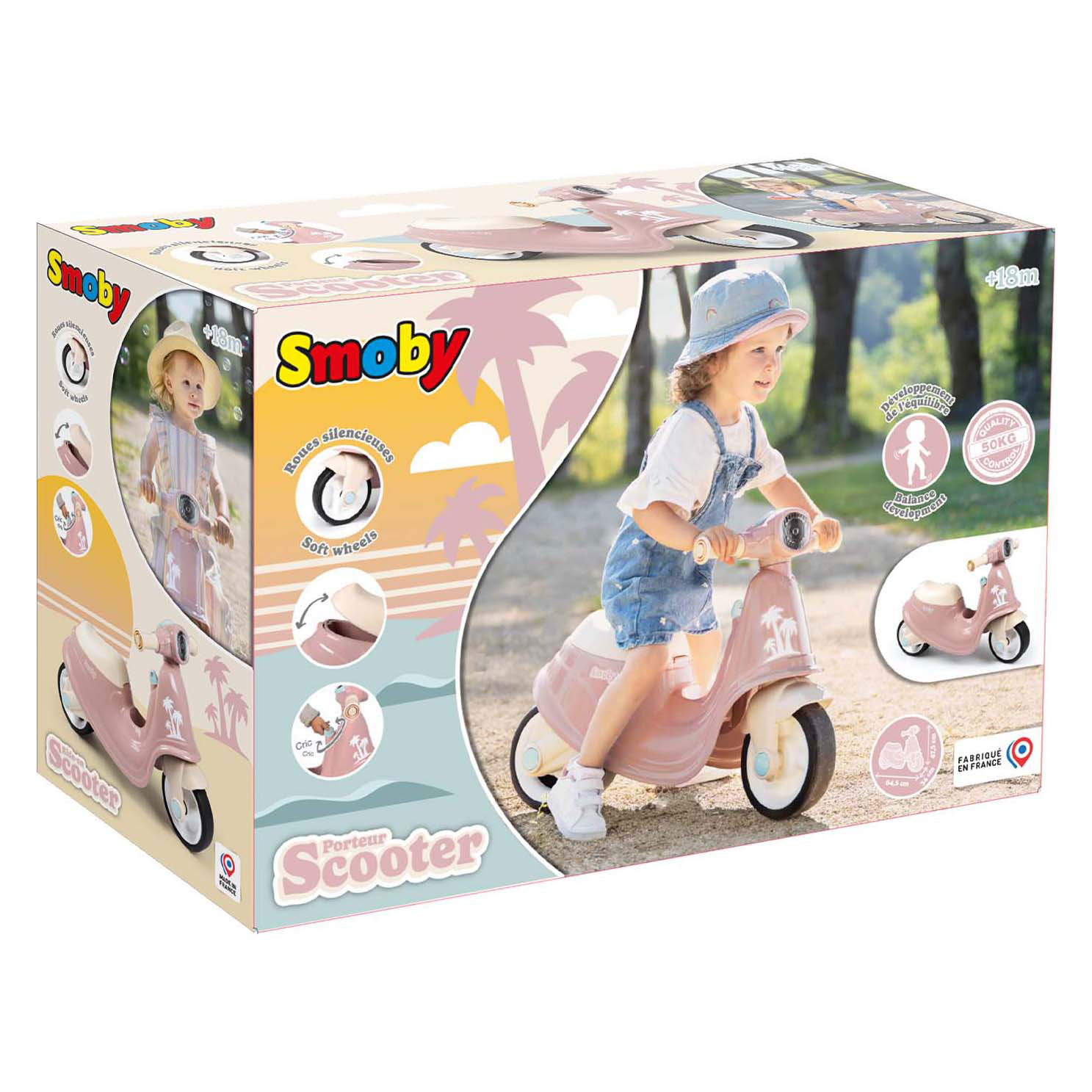 Smoby Scooter Loopauto Roze