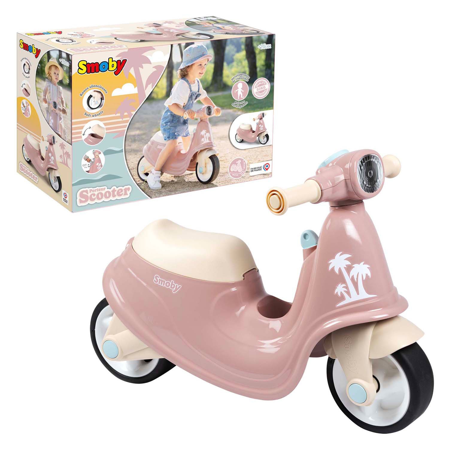 Smoby Scooter Loopauto Roze