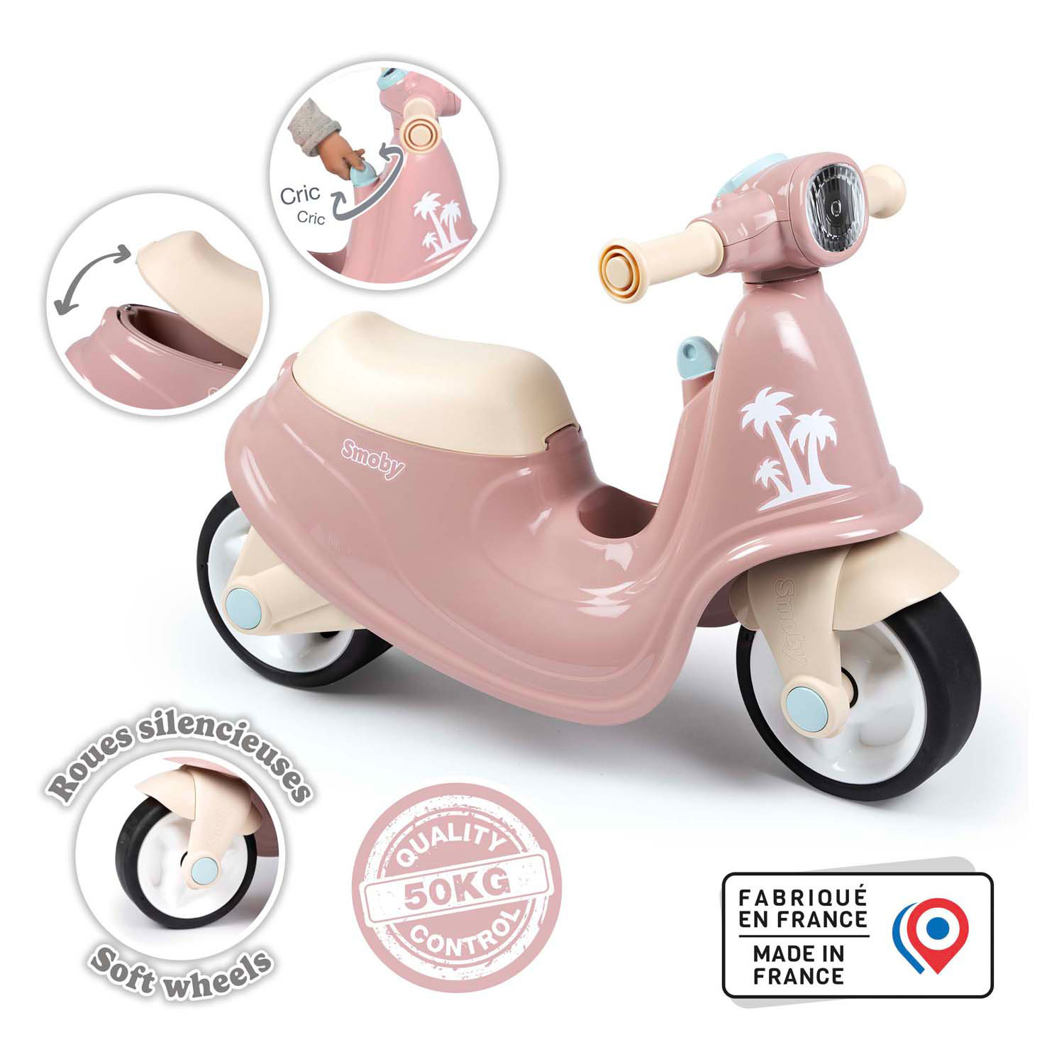 Smoby Scooter Loopauto Roze