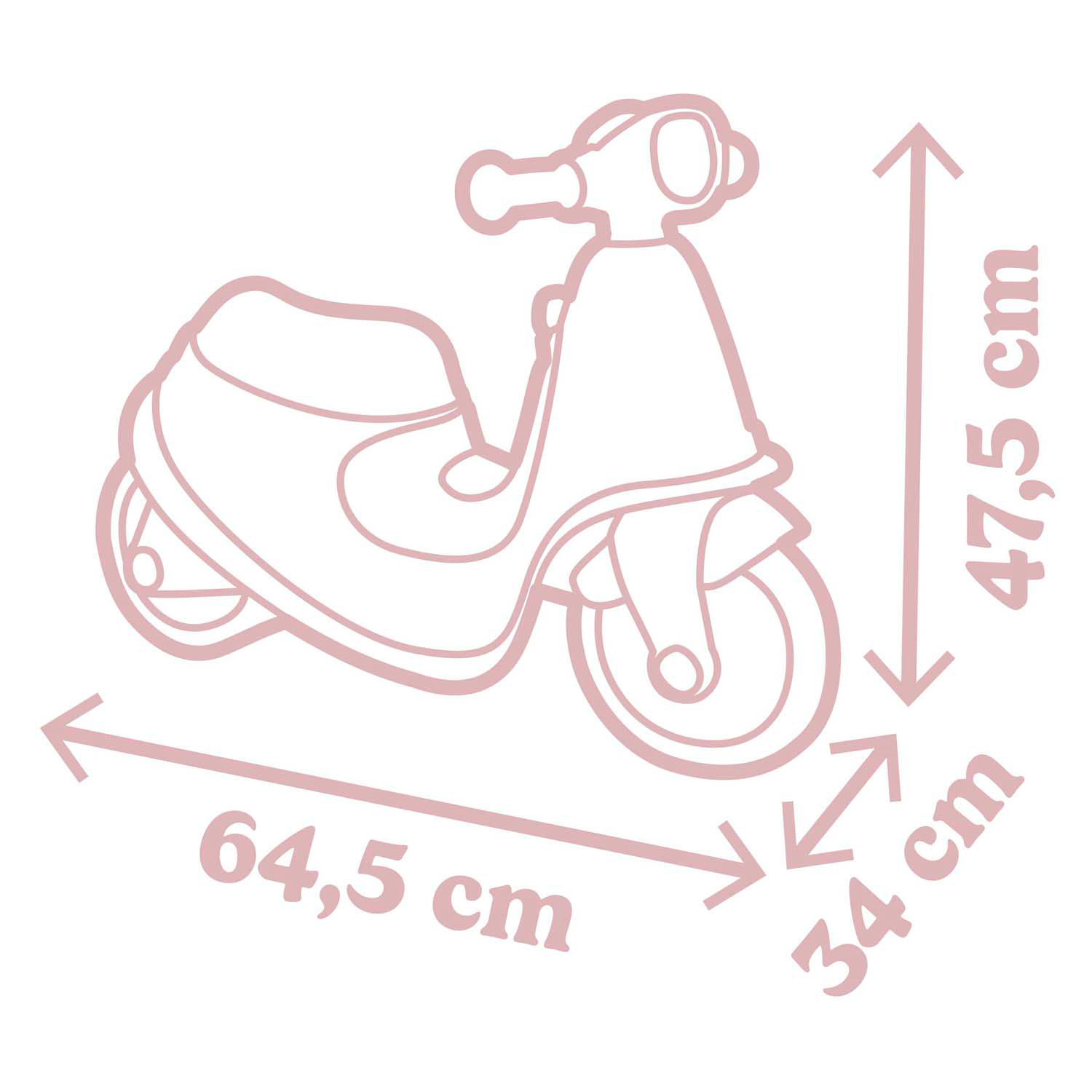 Smoby Scooter Loopauto Roze