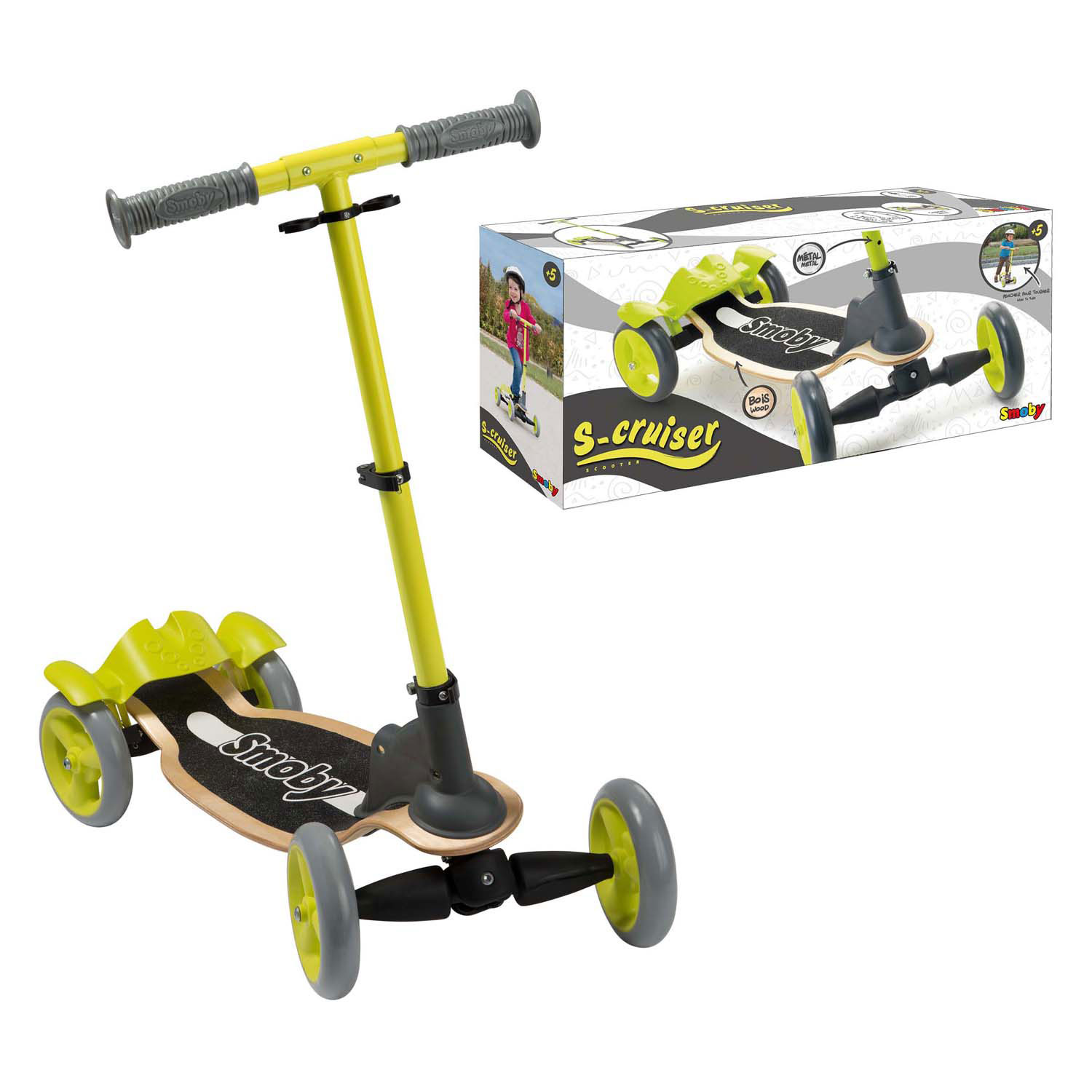 Smoby S-Cruiser Houten Step met 4 Wielen