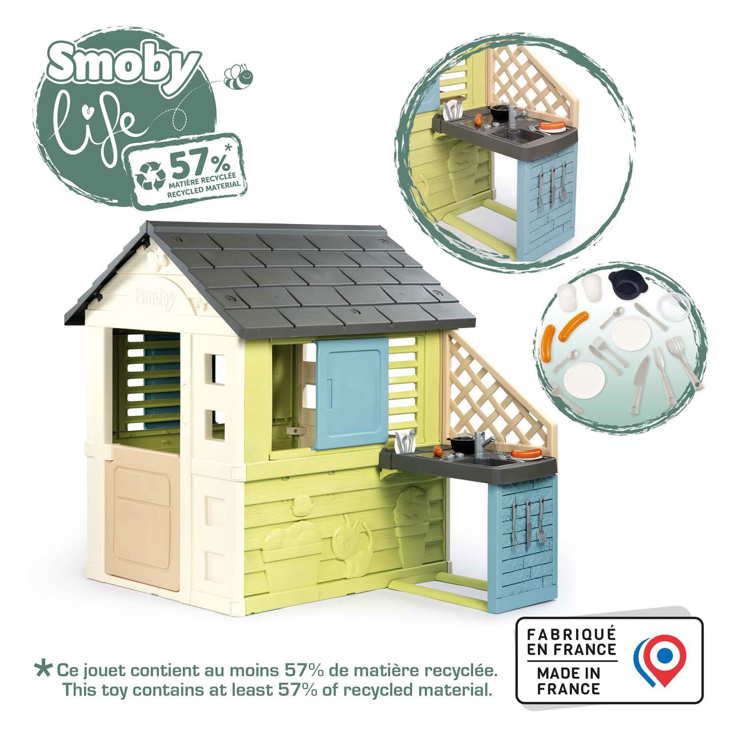 Smoby Life Speelhuis met Buitenkeuken