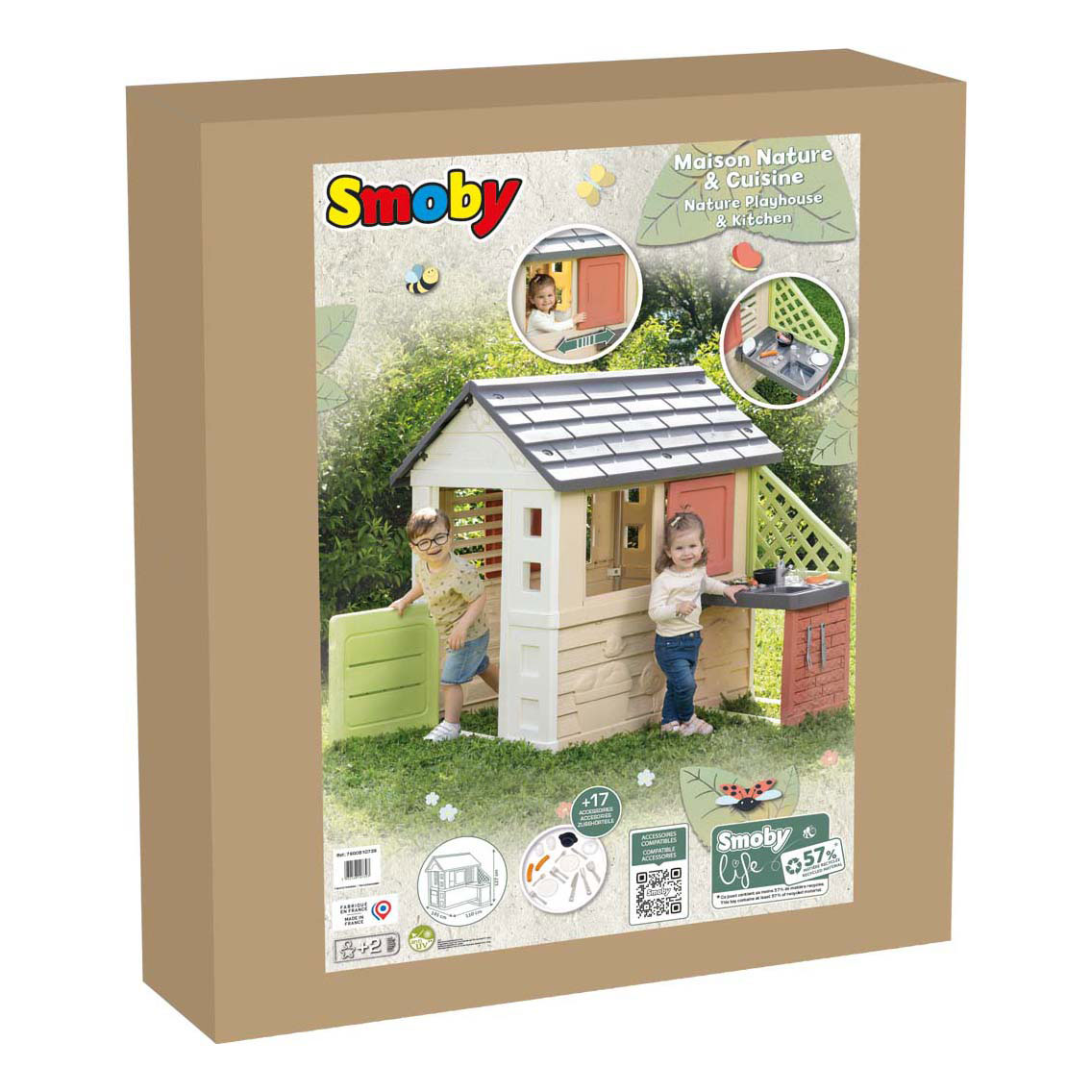 Smoby Life Speelhuis Natuur met Buitenkeuken