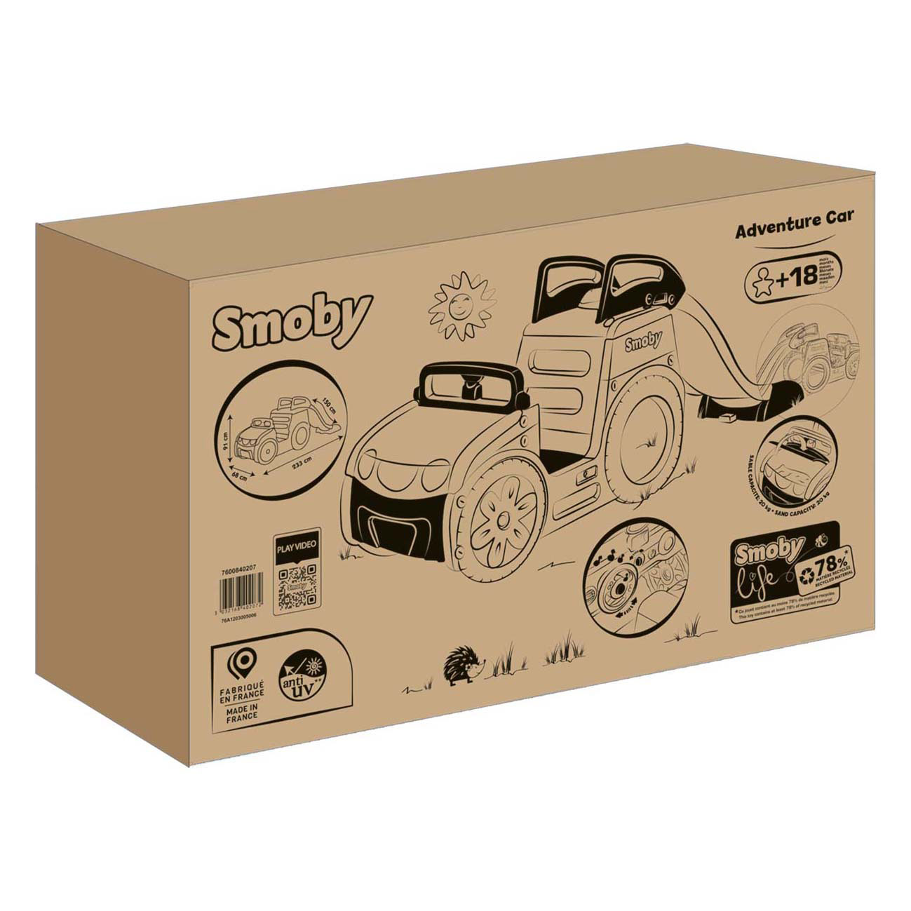 Smoby Life Avonturen Auto met Glijbaan