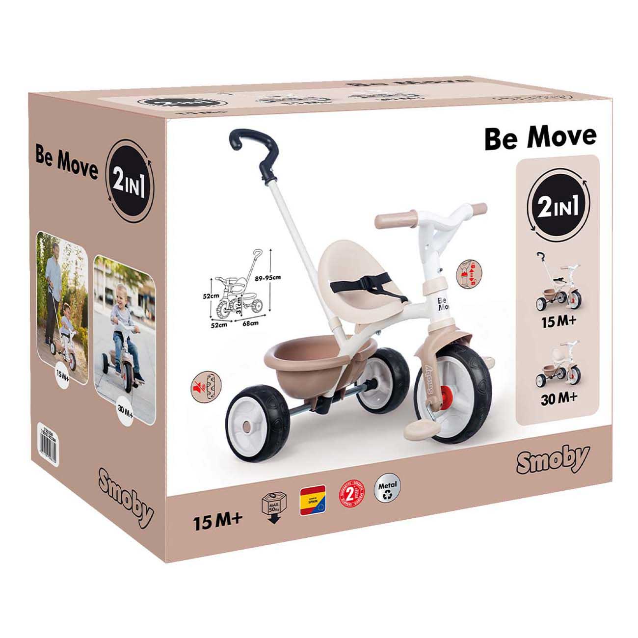 Tricycle 2 en 1 Smoby Be Move - Beige