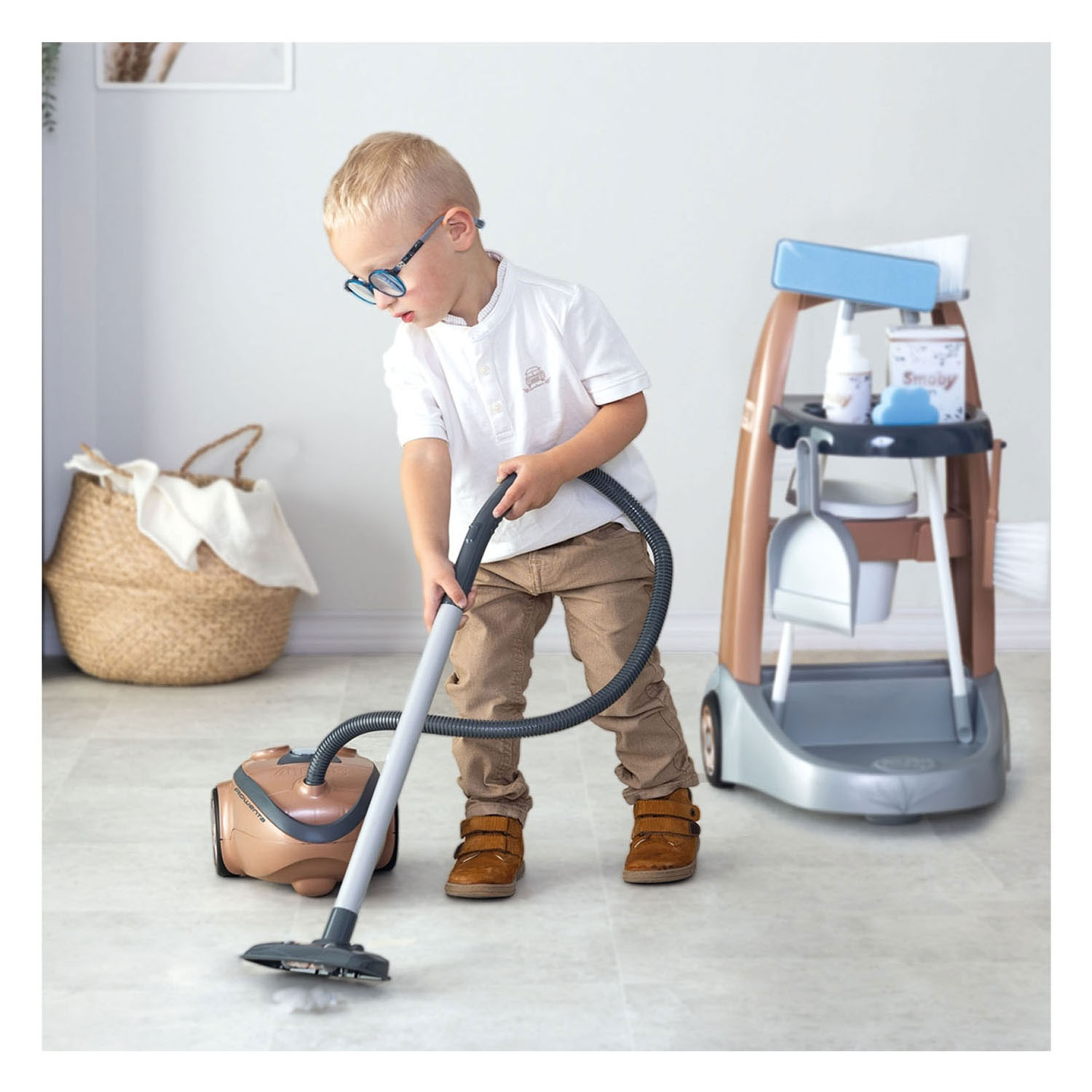 Smoby Schoonmaaktrolley met Stofzuiger