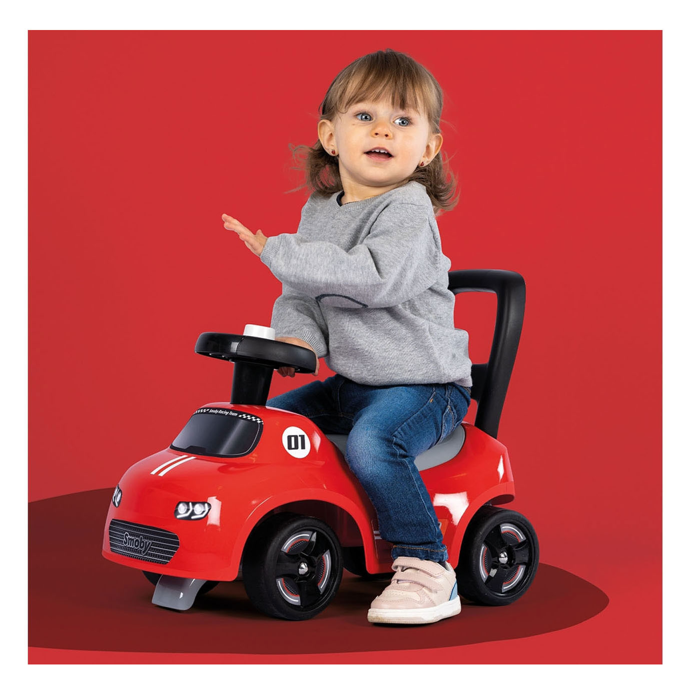 Smoby 2-en-1 Loopauto Ride On - Route