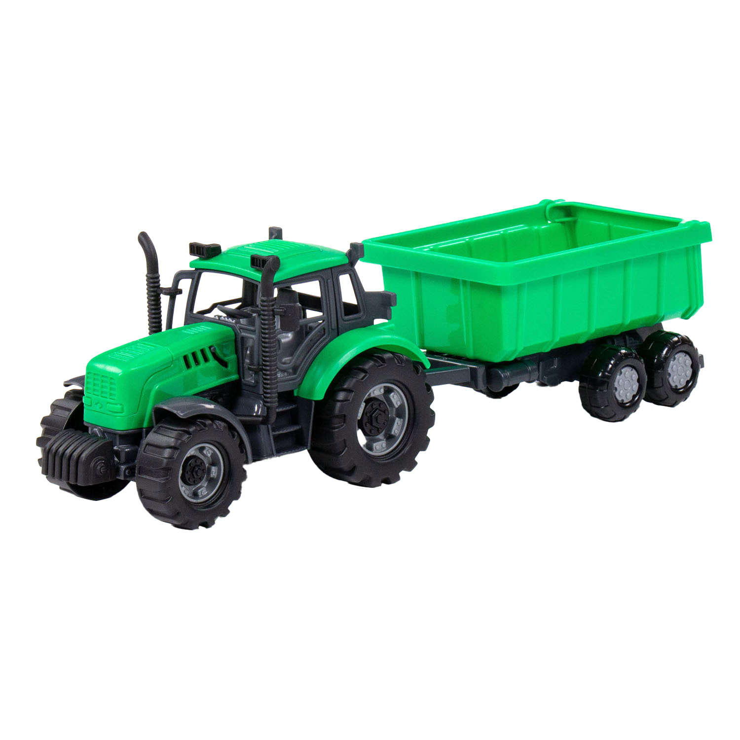 Cavallino Toys Cavallino Tractor met Kiepwagen Aanhangwagen Groen, Schaal 1:32