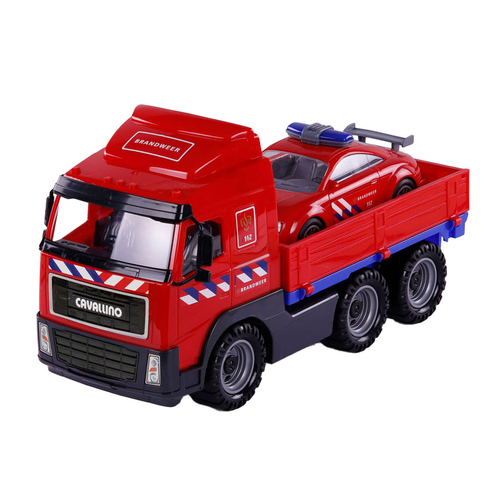 Cavallino Toys Cavallino Brandweervrachtwagen en Brandweerauto, Schaal 1:16