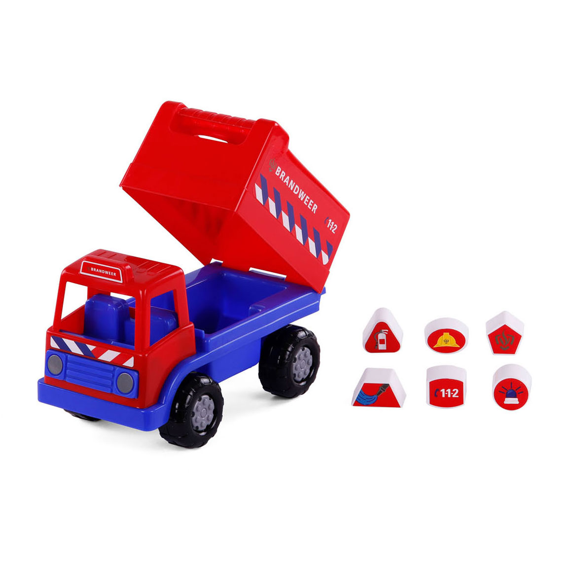 Cavallino Trieur de formes de camion de pompiers avec 6 blocs, 26 cm