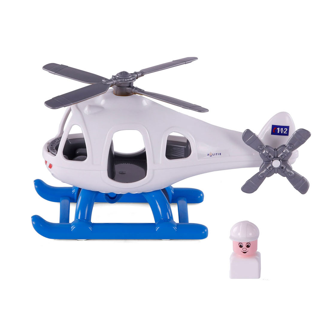 Hélicoptère de police Cavallino avec figurine de jeu, 29,5 cm