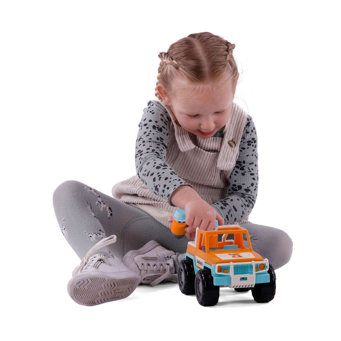 Cavallino Jeep Orange mit 2 Spielfiguren