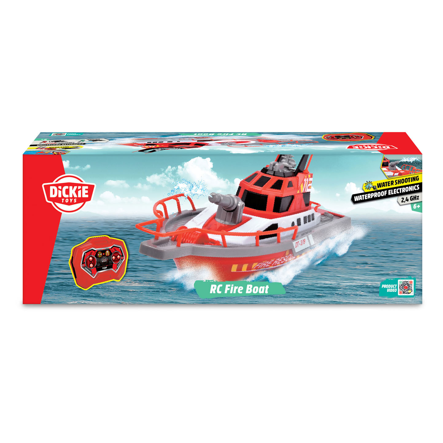 Dickie Toys – Feuerwehrboot – ferngesteuertes Boot für Kinder ab 6 Jahren,  mit Wasserspritzfunktion und Fernbedienung, 3 km/h, RC-Boot,  Wasserspielzeug: : Spielzeug