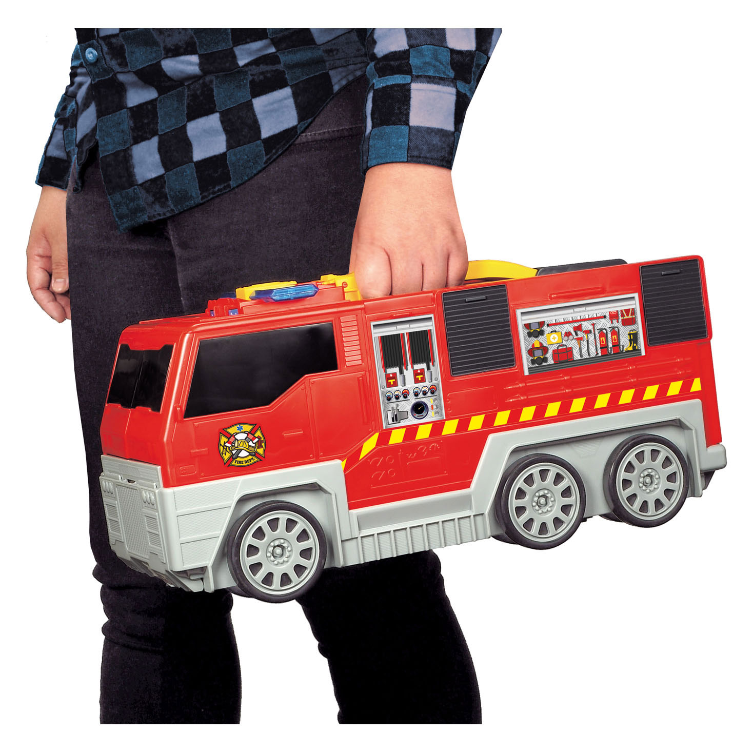 Dickie ausklappbares Feuerwehrauto und Garagen-Spielset