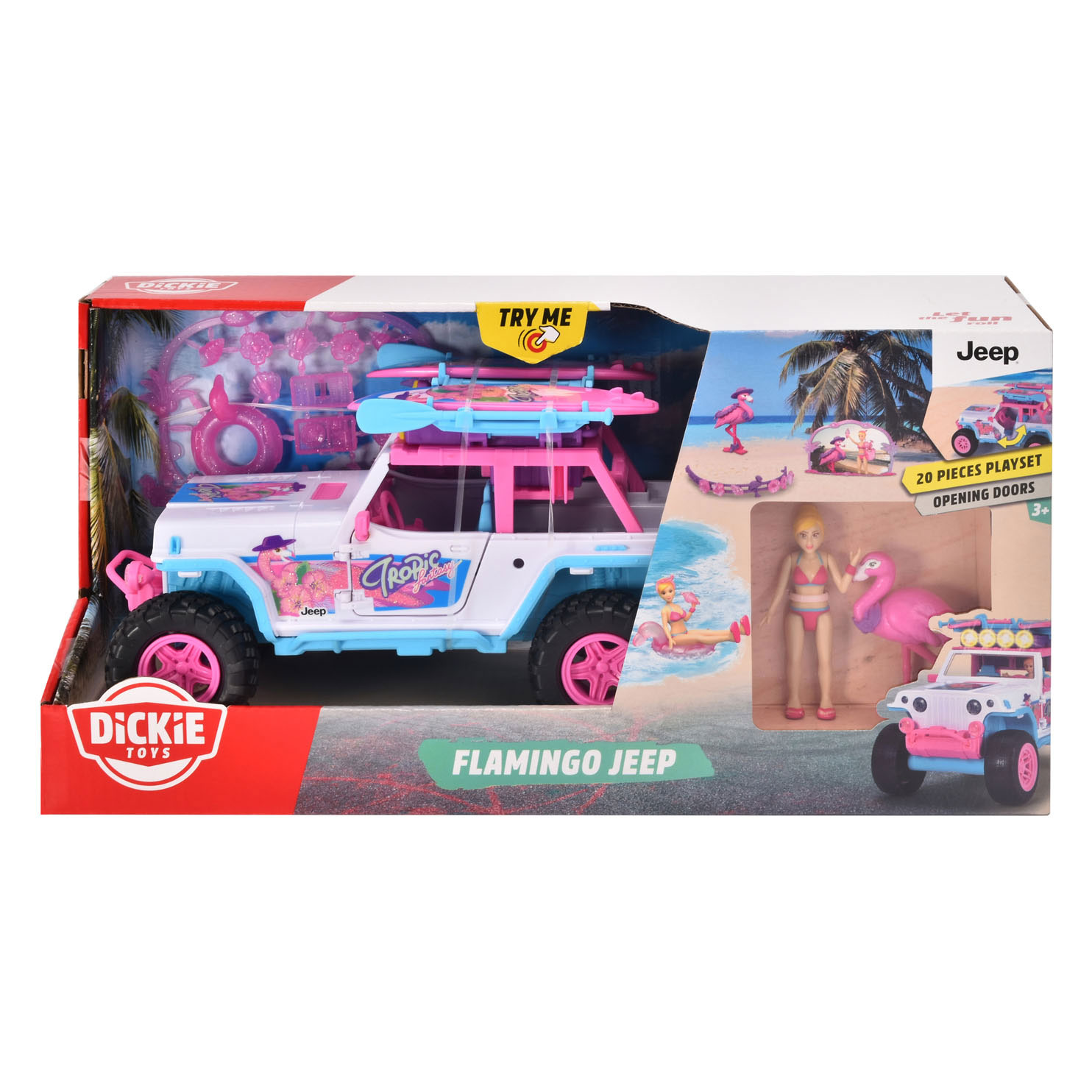 Dickie Flamingo Jeep mit Spielfigur