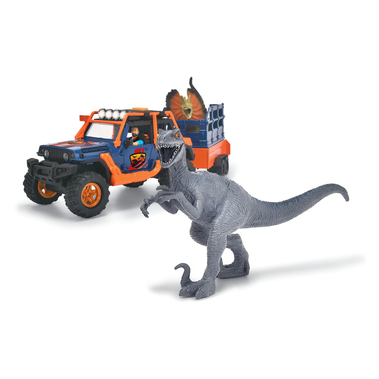 Dickie Dino Jeep avec remorque Playset