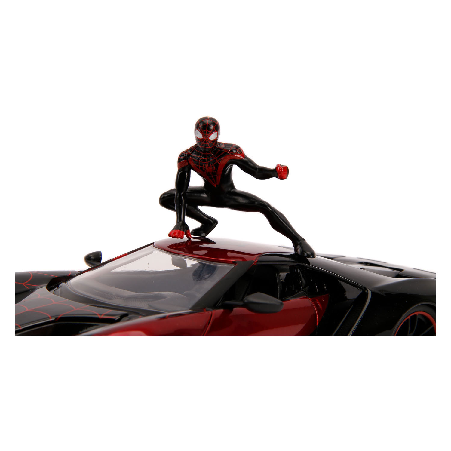Jada Marvel Miles Morales Spiderman avec voiture Ford GT 2017 1:24