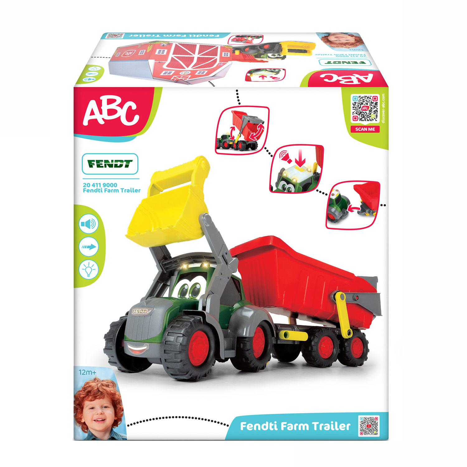 Tracteur ABC Fendti avec remorque et ferme