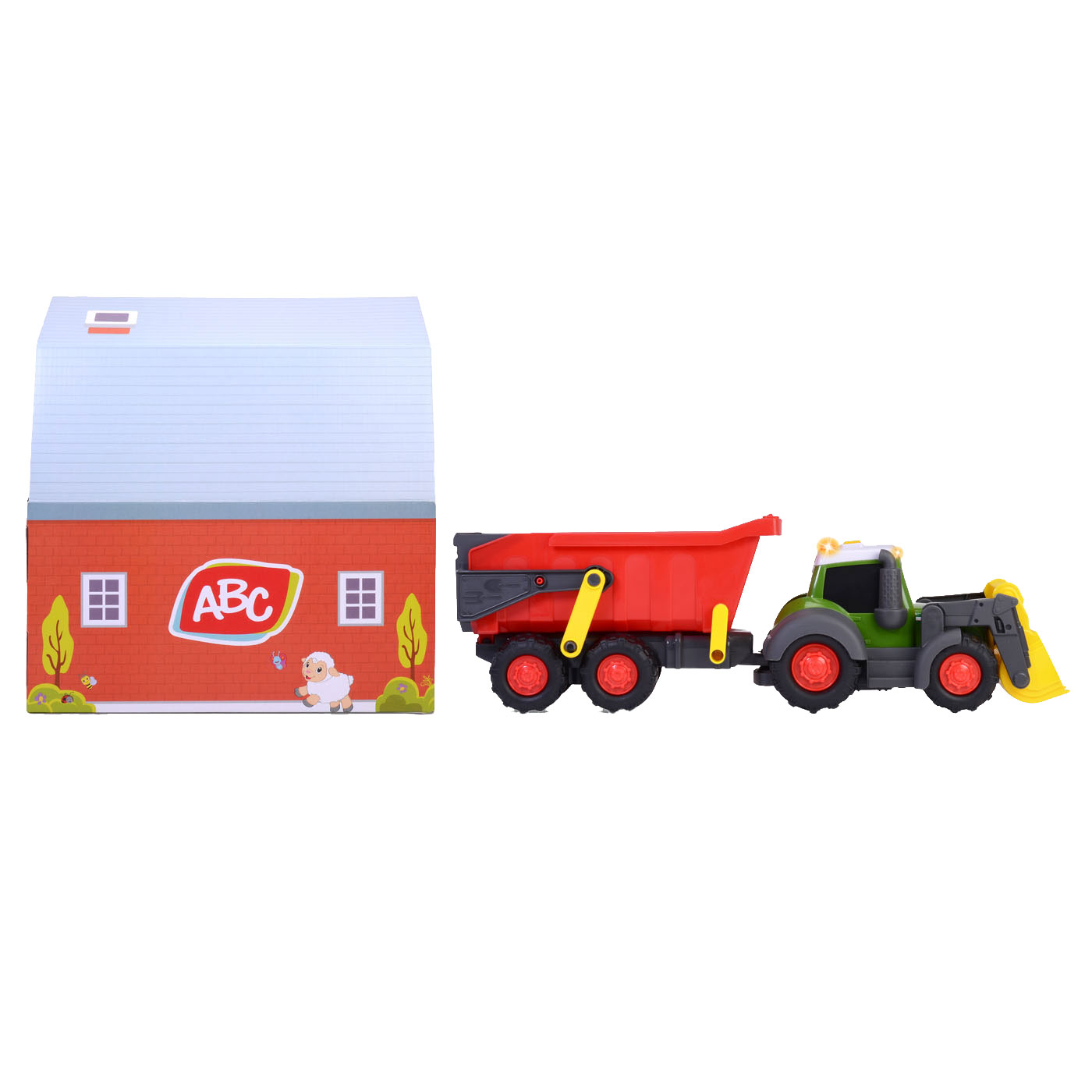ABC Fendti Traktor mit Anhänger und Bauernhof