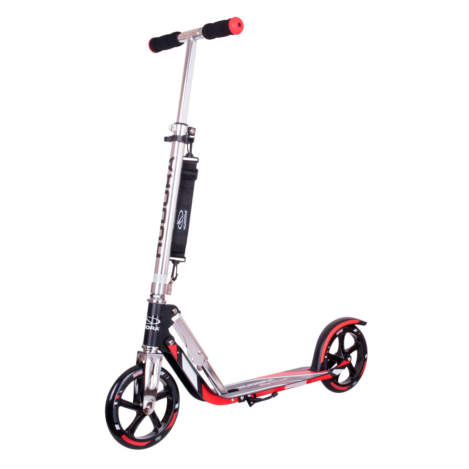 Hudora Scooter Big Wheel Step RX205 - Zwart/Rood