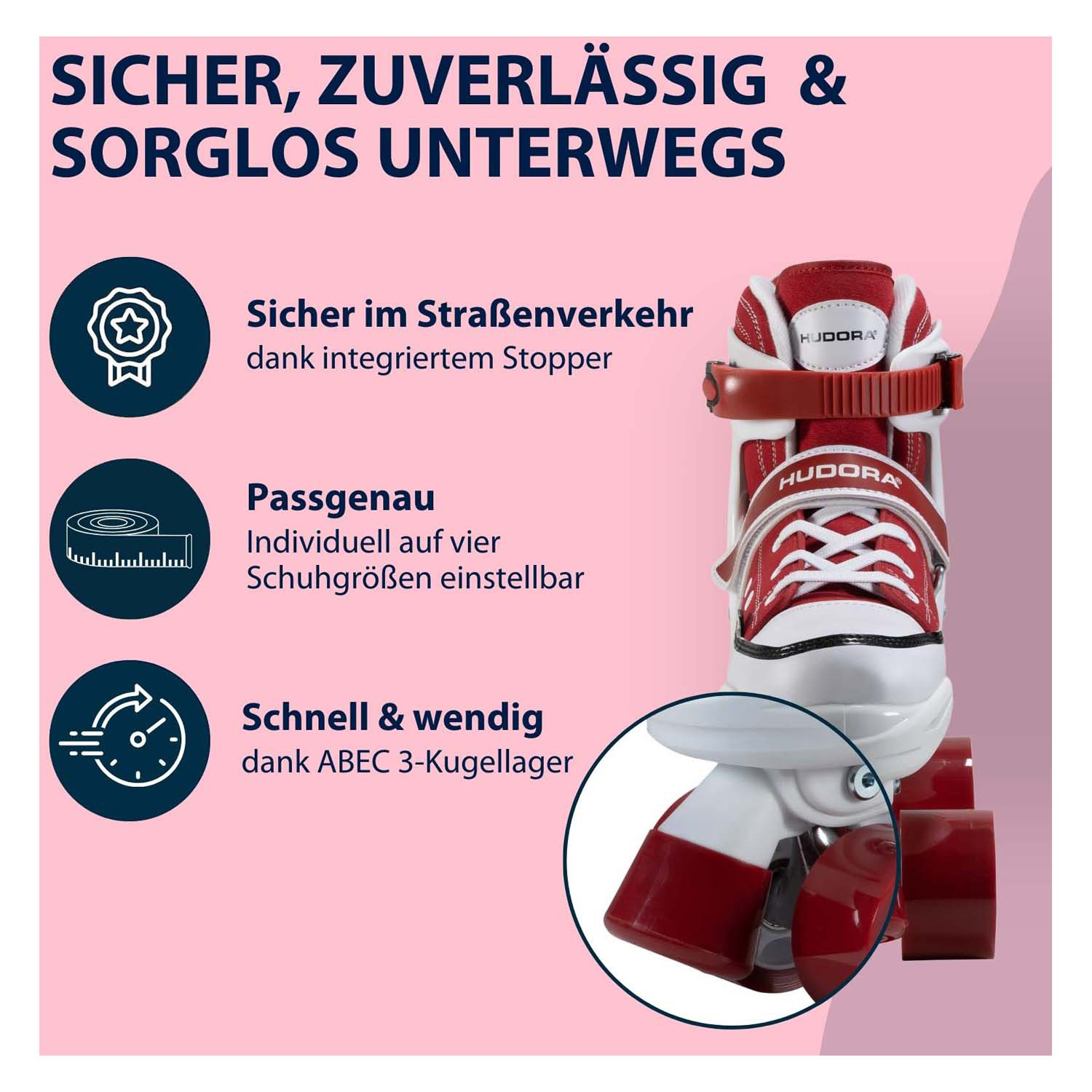 HUDORA Rolschaatsen Sneaker Amber, Maat 36-39