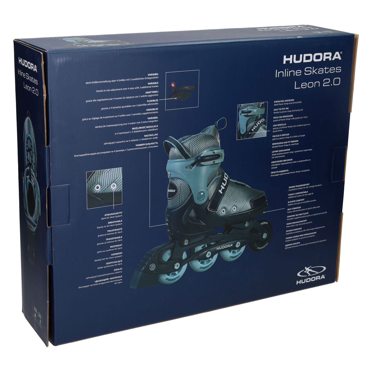 HUDORA Inline Skeelers Leon 2.0 Ocean, Maat 29-32