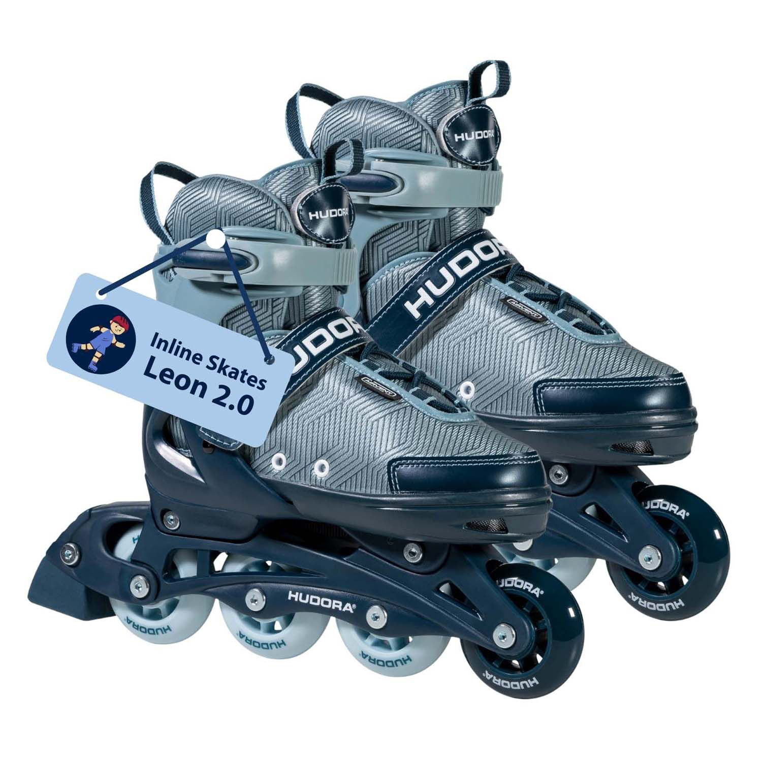 Inline Skates alignées HUDORA Leon 2.0 Ocean, pointures 37-41
