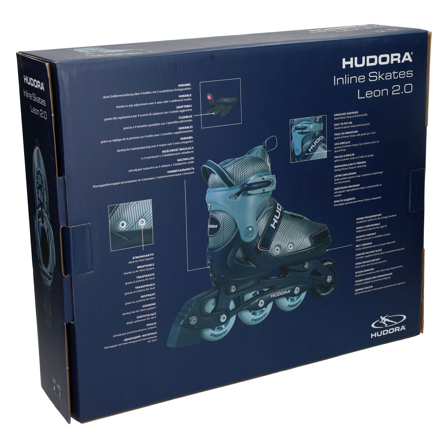 Patins à roues alignées HUDORA Leon 2.0 Ocean, pointures 37 à 41