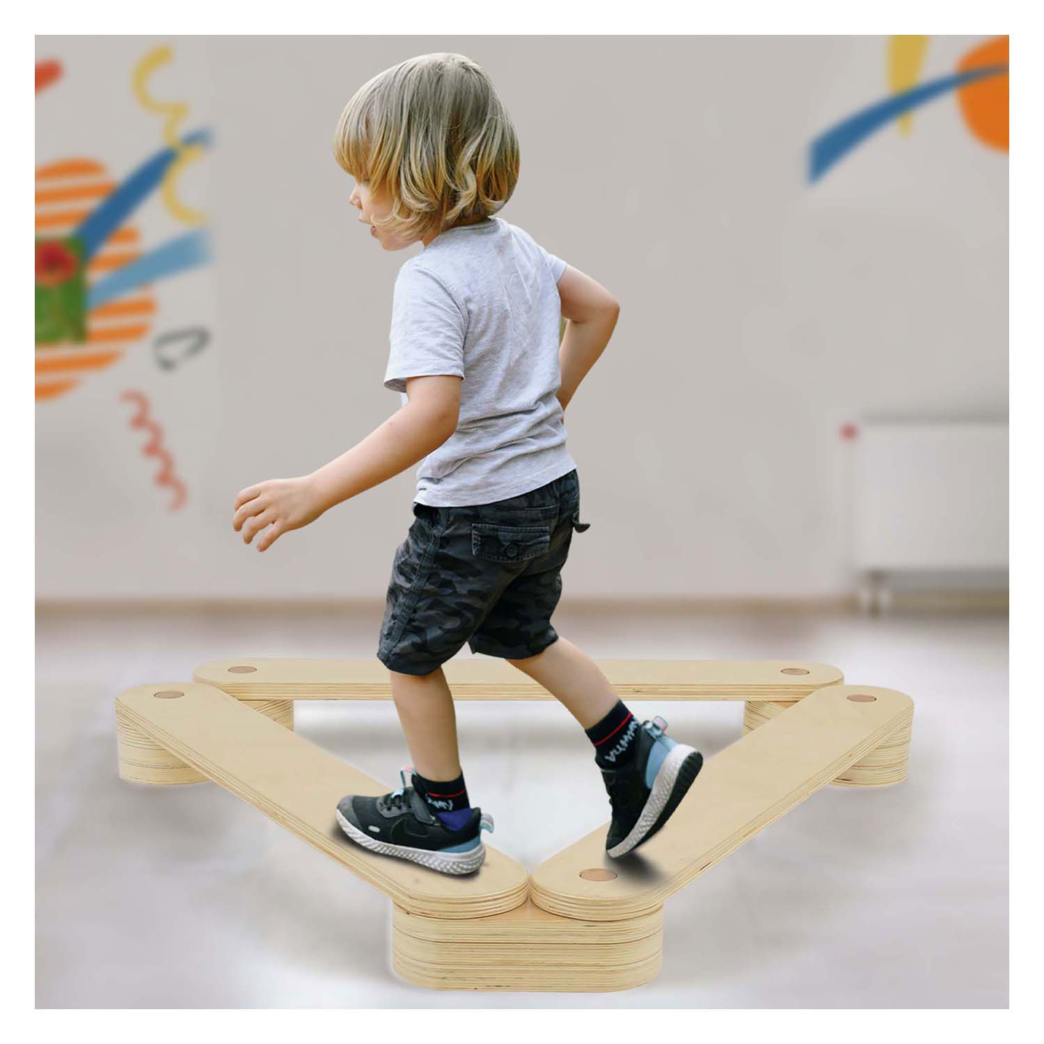 Ensemble de circuits d'équilibre en bois, 8 pièces.