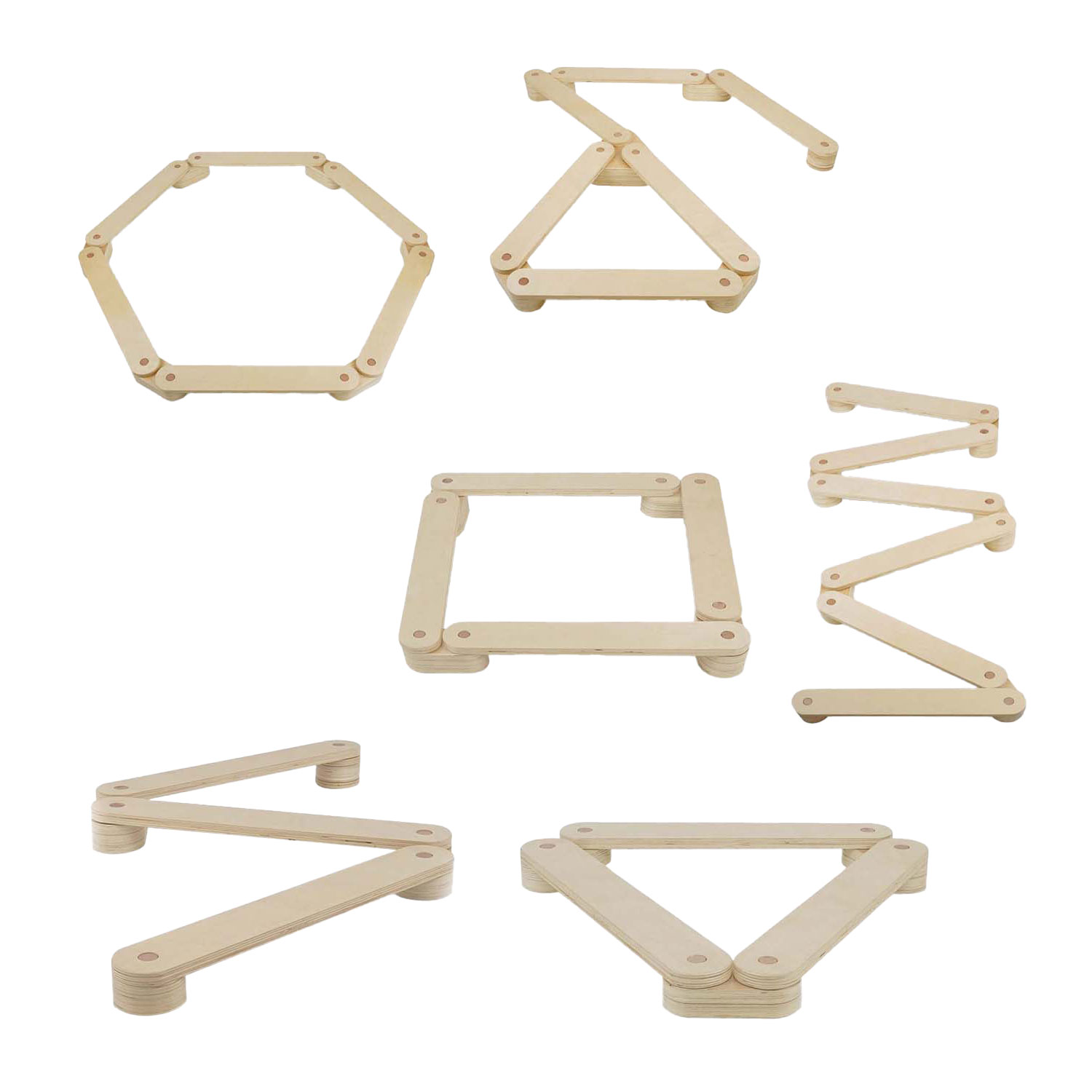 Ensemble de circuits d'équilibre en bois, 15 pièces.