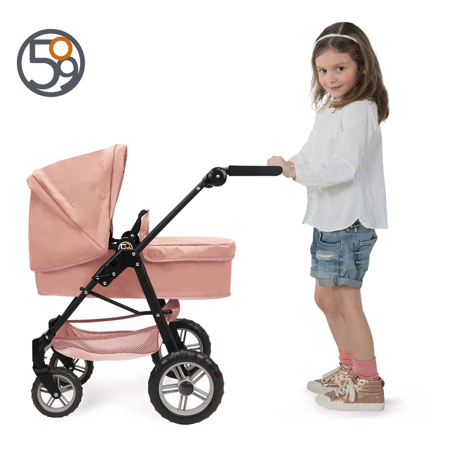Landau de poupée 2 en 1 - Rose